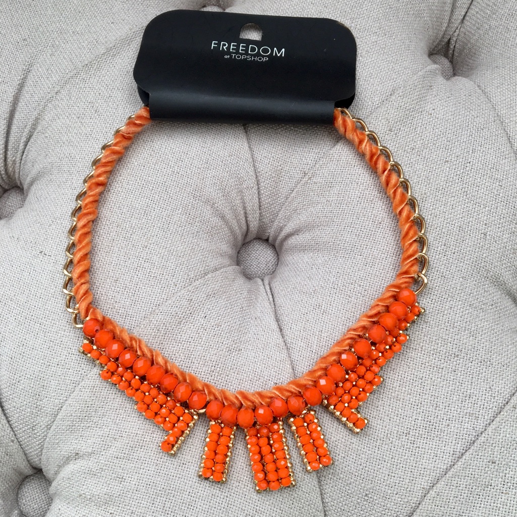 New Topshop Gold Chain Rope Beads Statement Necklace 24$